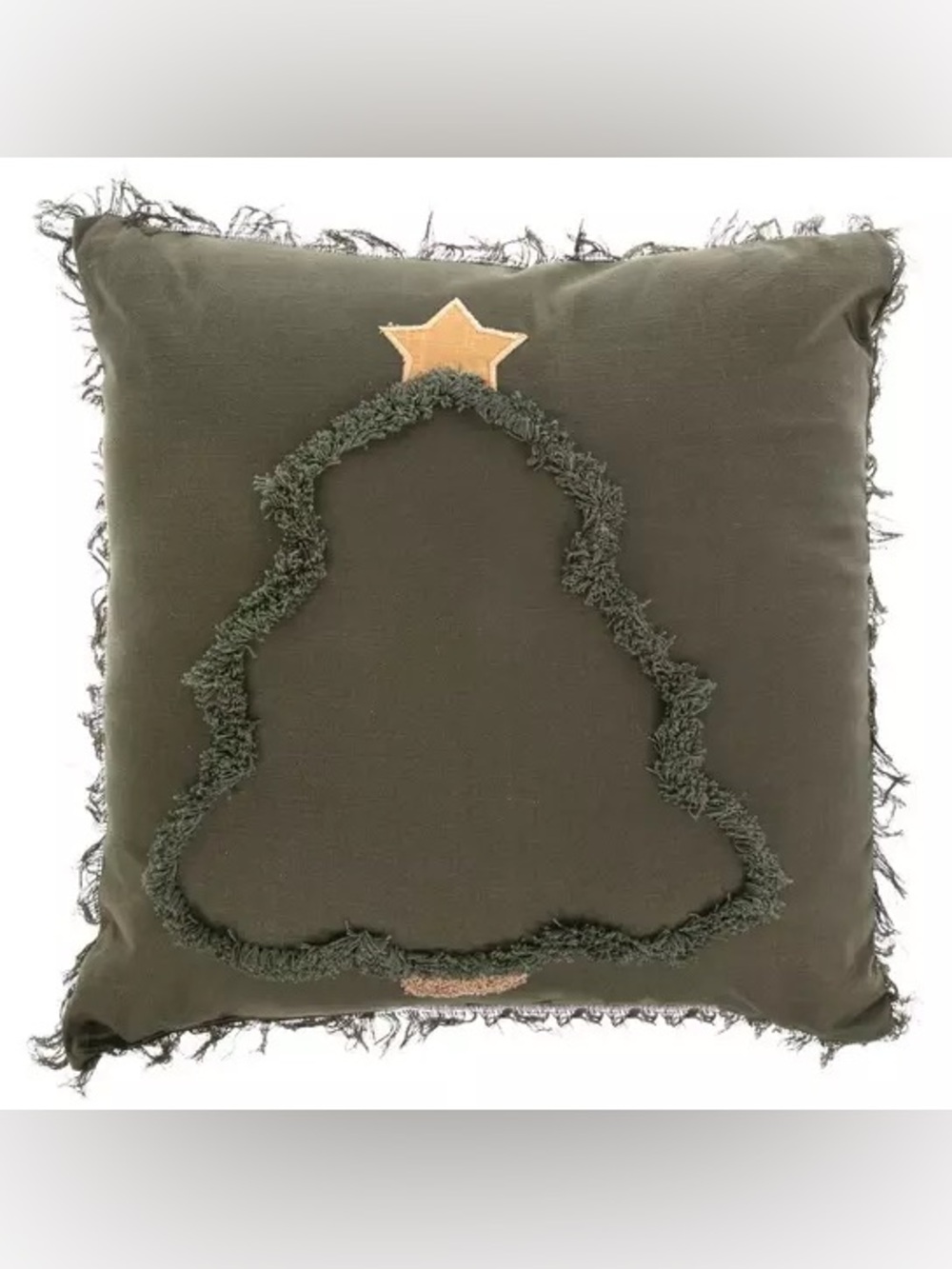 Tufted Tree Fringe Pillow